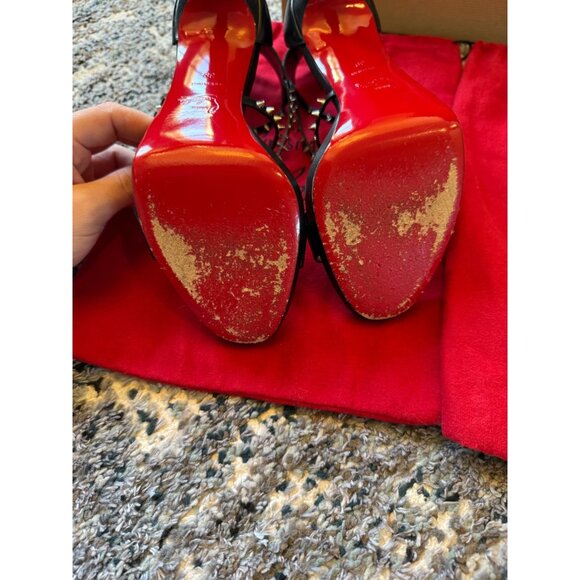 CHRISTHIAN LOUBOUTIN Choca lux 120mm leather sandals Black color - Picture 5 of 15